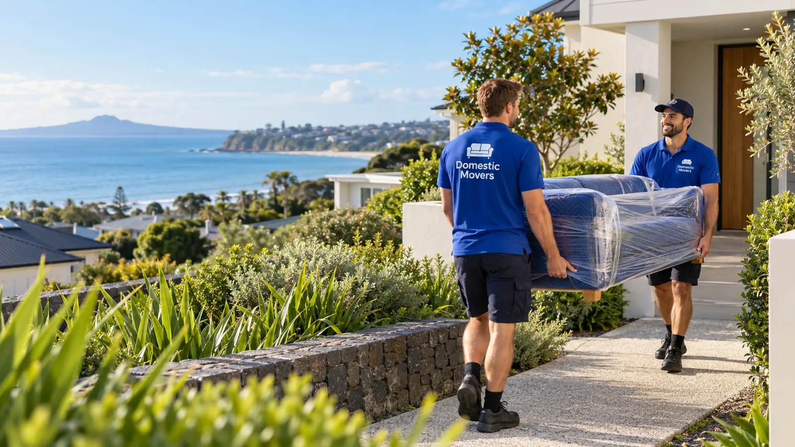 AI illustration of a residential move in a setting representative of Orewa