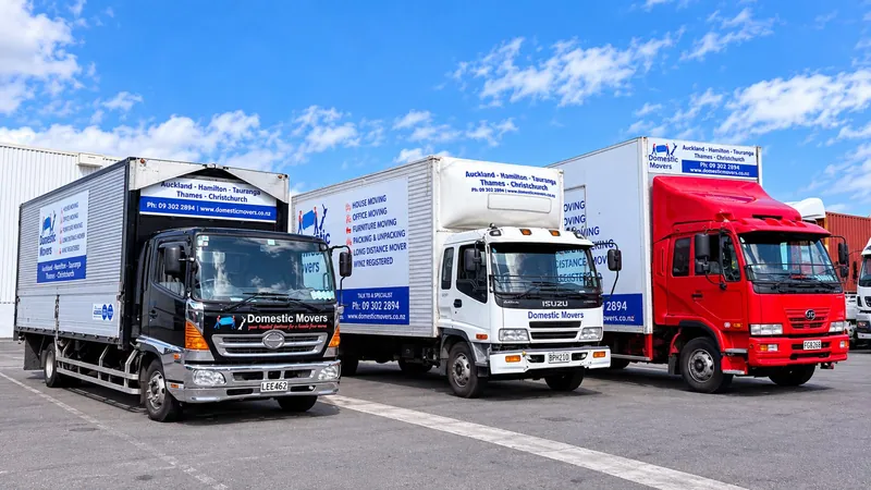 Three branded trucks ready for the road